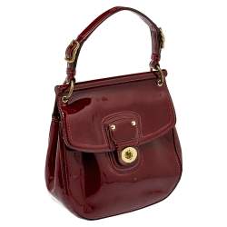 Pre Owned  Coach Dark Red Patent Leather New Willis Crossbody Bag