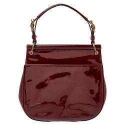 Pre Owned  Coach Dark Red Patent Leather New Willis Crossbody Bag