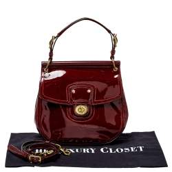Pre Owned  Coach Dark Red Patent Leather New Willis Crossbody Bag