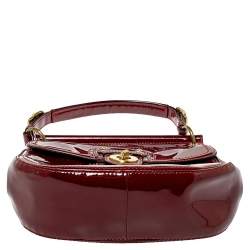 Pre Owned  Coach Dark Red Patent Leather New Willis Crossbody Bag