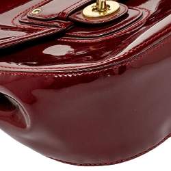 Pre Owned  Coach Dark Red Patent Leather New Willis Crossbody Bag
