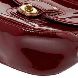 Pre Owned  Coach Dark Red Patent Leather New Willis Crossbody Bag