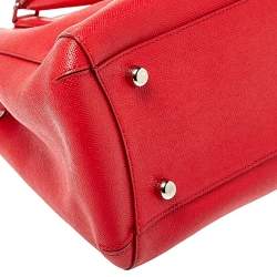 Pre Owned حقيبة كوتش مارغوت جلد مُحبب أحمر