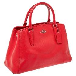 Pre Owned حقيبة كوتش مارغوت جلد مُحبب أحمر