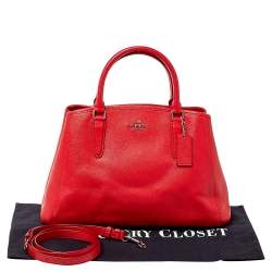 Pre Owned حقيبة كوتش مارغوت جلد مُحبب أحمر