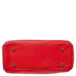 Pre Owned حقيبة كوتش مارغوت جلد مُحبب أحمر