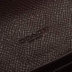 Pre Owned Coach Burgundy Leather Flap Continental Wallet