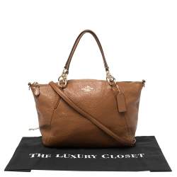 Pre Owned Coach Brown Grained Leather Kelsey Satchel