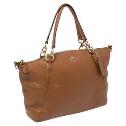 Pre Owned Coach Brown Grained Leather Kelsey Satchel