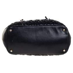 Pre Owned Coach Black Gathered Leather Kitt Carryall Tote