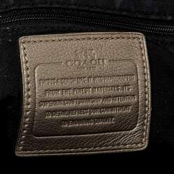 Pre Owned Coach Metallic Beige Leather Small Kelsey Satchel