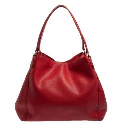 Pre Owned Coach Red Pebbled Leather Edie 31 Shoulder Bag