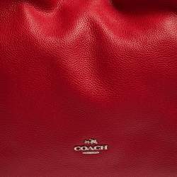 Pre Owned Coach Red Pebbled Leather Edie 31 Shoulder Bag