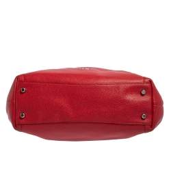 Pre Owned Coach Red Pebbled Leather Edie 31 Shoulder Bag