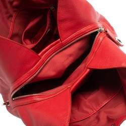 Pre Owned Coach Red Pebbled Leather Edie 31 Shoulder Bag