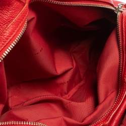 Pre Owned Coach Red Pebbled Leather Edie 31 Shoulder Bag