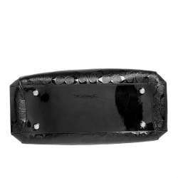 Pre Owned Coach Burgundy/Black Signature Coated Canvas and Leather Margot Satchel