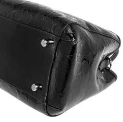 Pre Owned Coach Burgundy/Black Signature Coated Canvas and Leather Margot Satchel