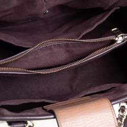 Pre Owned Coach Burgundy/Black Signature Coated Canvas and Leather Margot Satchel