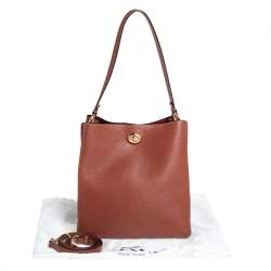 Pre Owned Coach Brown Pebbled Leather Charlie Bucket Bag