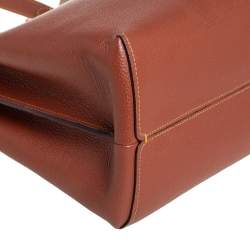 Pre Owned Coach Brown Pebbled Leather Charlie Bucket Bag