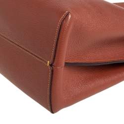 Pre Owned Coach Brown Pebbled Leather Charlie Bucket Bag