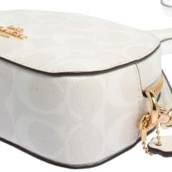 مملوكة مسبقًا Coach White Signature Coated Canvas Mini Serena Crossbody Bag