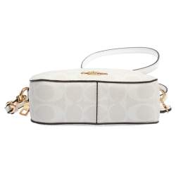 مملوكة مسبقًا Coach White Signature Coated Canvas Mini Serena Crossbody Bag