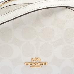 مملوكة مسبقًا Coach White Signature Coated Canvas Mini Serena Crossbody Bag
