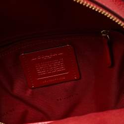 Pre Owned Coach Red Pebbled Leather Charlie Backpack