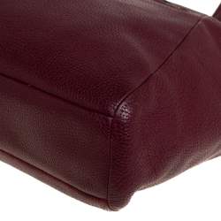 Pre Owned Coach Wine Red Pebbled Leather Prairie Satchel