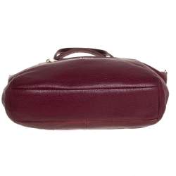 Pre Owned Coach Wine Red Pebbled Leather Prairie Satchel
