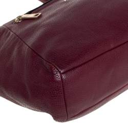 Pre Owned Coach Wine Red Pebbled Leather Prairie Satchel