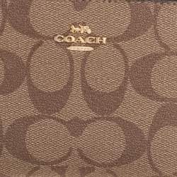 Coach Brown Signature Coated Canvas Wristlet Wallet