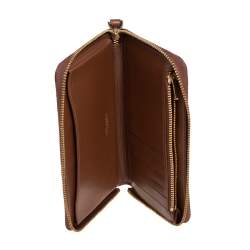 Coach Brown Signature Coated Canvas Wristlet Wallet