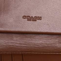 Coach Brown Signature Coated Canvas Wristlet Wallet
