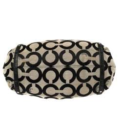 Pre Owned Coach Black Op Art Canvas and Leather Alexandre Hobo