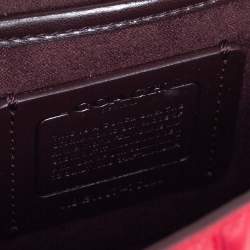 Pre Owned Coach Red Quilted Leather Studded Parker 18 Shoulder Bag