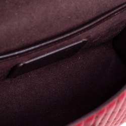 Pre Owned Coach Red Quilted Leather Studded Parker 18 Shoulder Bag