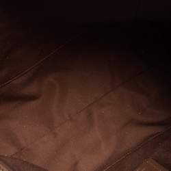 Pre Owned Coach Beige/Brown Signature Coated Canvas and Leather Top Zip Tote