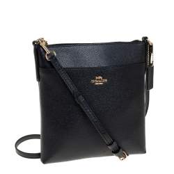Pre Owned Coach Black Leather Messenger Bag