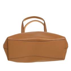 Pre Owned Coach Tan Leather Bay Top Zip Tote