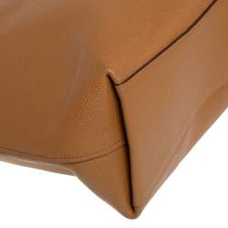 Pre Owned Coach Tan Leather Bay Top Zip Tote