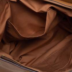 Pre Owned Coach Tan Leather Bay Top Zip Tote