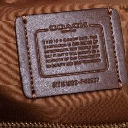 Pre Owned Coach Tan Leather Bay Top Zip Tote