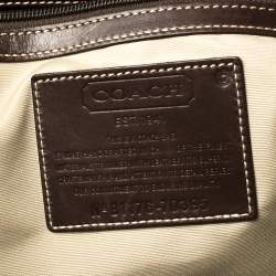 Pre Owned Coach Brown/Beige Signature Coated Canvas and Leather Tote