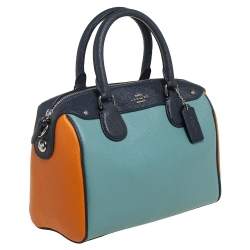 Pre Owned Coach Multicolor Leather Mini Bennett Colorblock Satchel