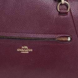 Pre Owned Coach Burgundy Pebble Leather Prairie Satchel