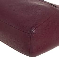 Pre Owned Coach Burgundy Pebble Leather Prairie Satchel