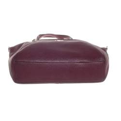 Pre Owned Coach Burgundy Pebble Leather Prairie Satchel